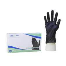 Рукавички вінілові без пудри Care365 Synmax Vinyl black S (100 шт)