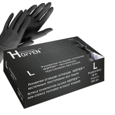Нітрілові Hoffen Мedical black нестерильні текстуровані без пудри р.L
