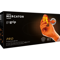 Рукавички нітрилові GOGRIP Orange розмір XL підвищеної міцності (щільність 8,6 г) неопудрені оранжеві (25пар)