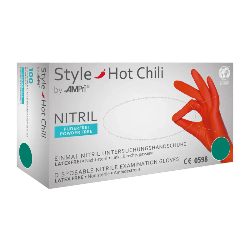 Рукавички нітрилові, AMPri Style Hot Chili (100 шт./50 пар), XS