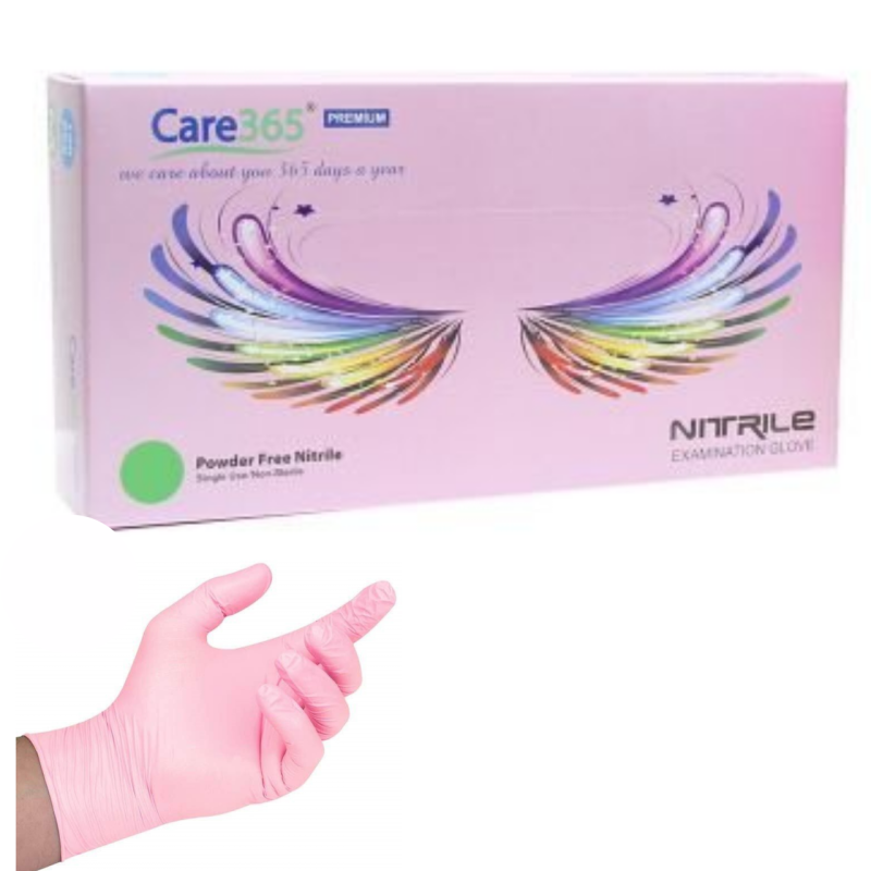 Рукавички нітрилові ТМ Care 365 рожеві розмір S