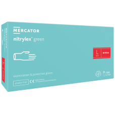 Рукавички медичні Mercator Medical Nitrylex Green нітрилові нестерильні неприпудрені L 100 шт М“ятні
