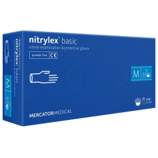 Рукавички нітрилові оглядові NITRYLEX  BASIC нестерильні неприпудрені M 100 шт blue