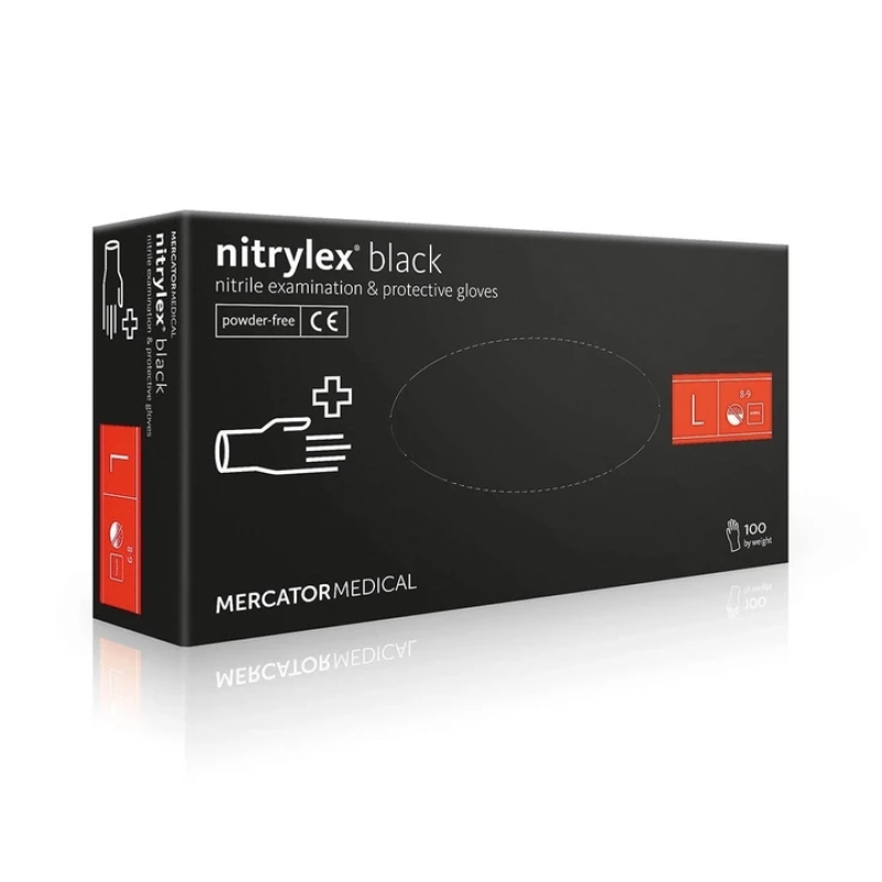 	Рукавички нітрилові Nitrylex Black Mercator Medical L (100 шт)