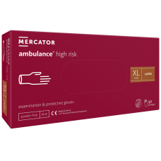 Mercator AMBULANCE High Risk рукавички латексні оглядові нестерильні не припудрені, розмір XL