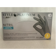 Рукавички нітрилові Style Platinum Grey - 50 пар, розмір S (без пудри), сірі, 3,8 г